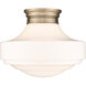 Ingalls 1 Light 16 inch Modern Brass Semi-flush Ceiling Light, Large